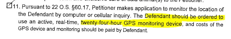GPS Monitoring Order
