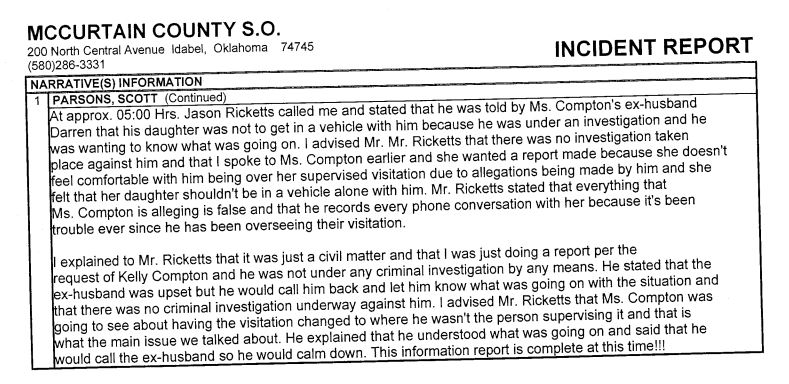 Narrative Part Two of Police Report
