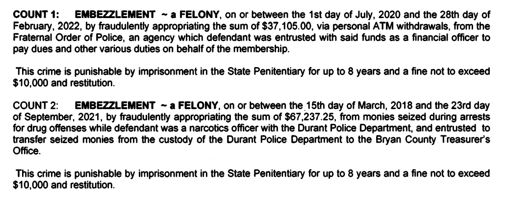 Billy Jones 2 Counts Embezzlement